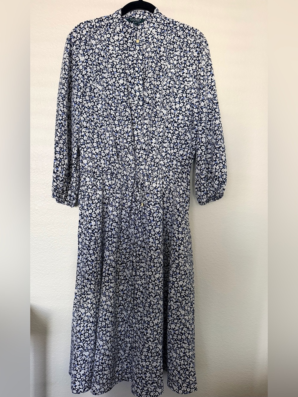 Ralph Lauren Navy Floral Midi Dress